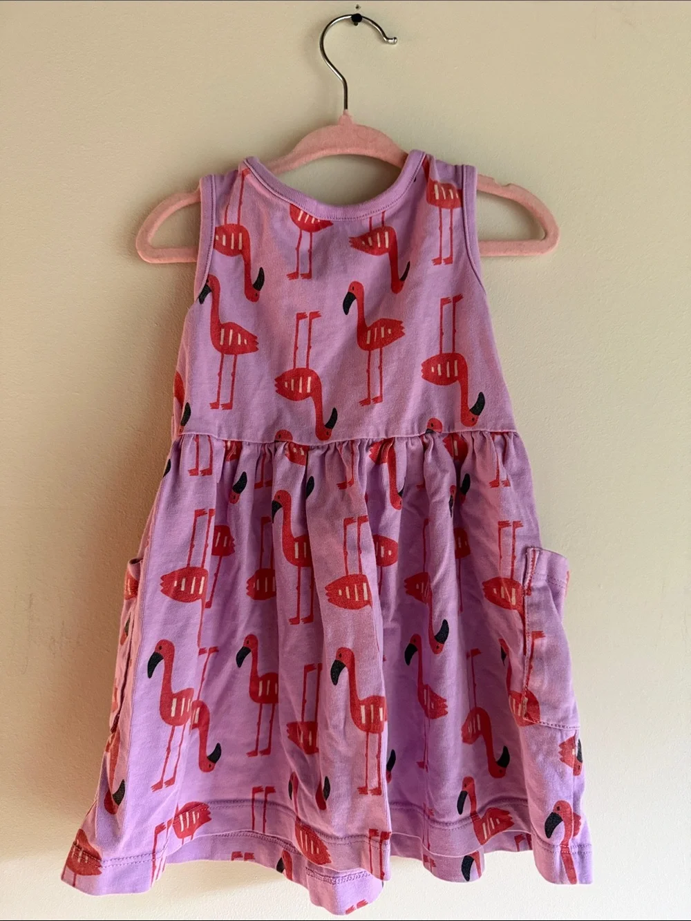 HANNA ANDERSSON Lavender Sundress with Coral Flamingo Print